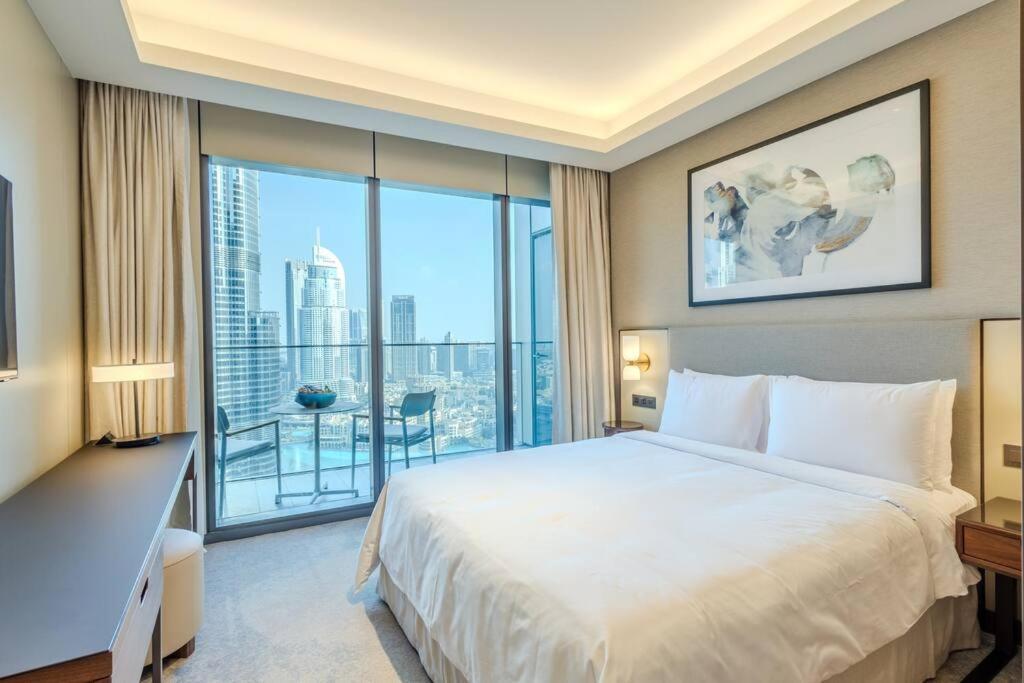 Stunning Full Burj Khalifa View - The Address 2Br Luxury Lägenhet Dubai Exteriör bild